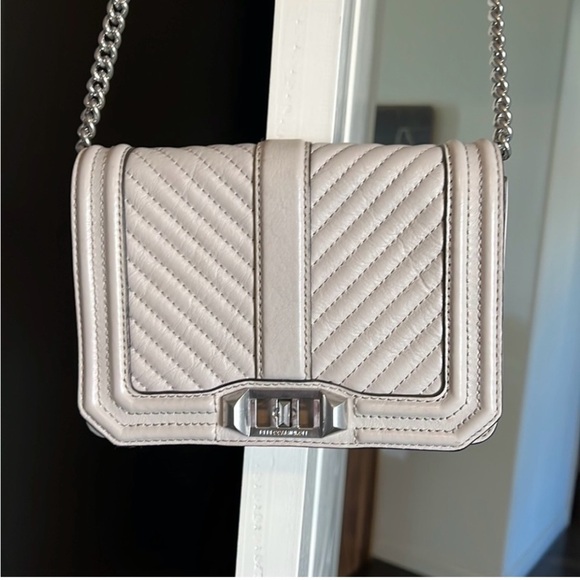 Rebecca Minkoff Crossbody Purse with Turnlock Closure Grey - Picture 6 of 7